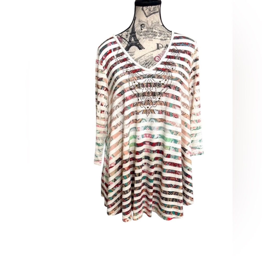 Live and Let Live Metal beading detail with lace Back  size XL